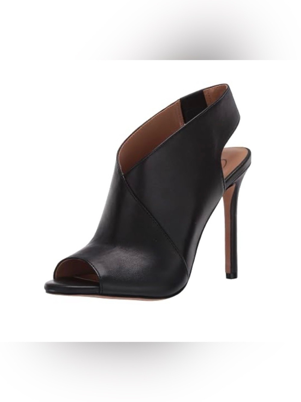 Jessica Simpson Black Faux Leather Jelinsia Peep-Toe High Heel Slingback - SZ 6